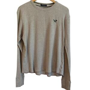 American Eagle Thermal Waffle Shirt Mens XL Gray Embroidered Logo Layer Ourtdoor